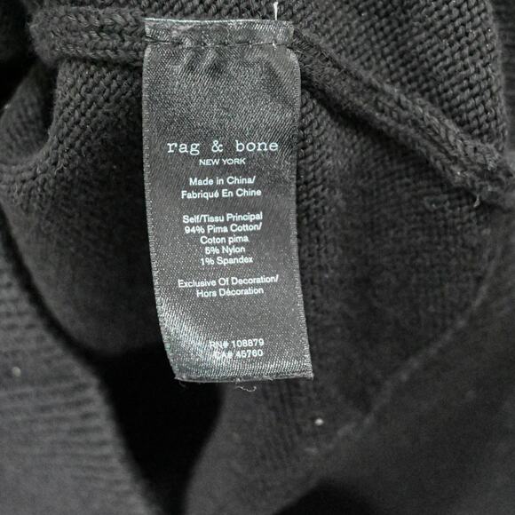 Rag & Bone NY Men's Japan Crew Sweater in Black knit cotton size Medium - Picture 9 of 10